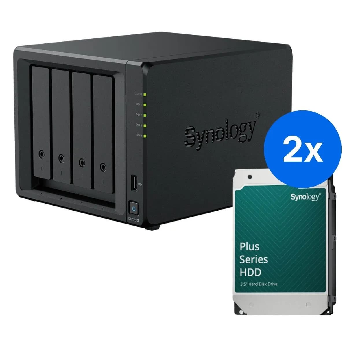Synology DS425+ 40TB - 4-zatokowy NAS z dyskami 2x20TB