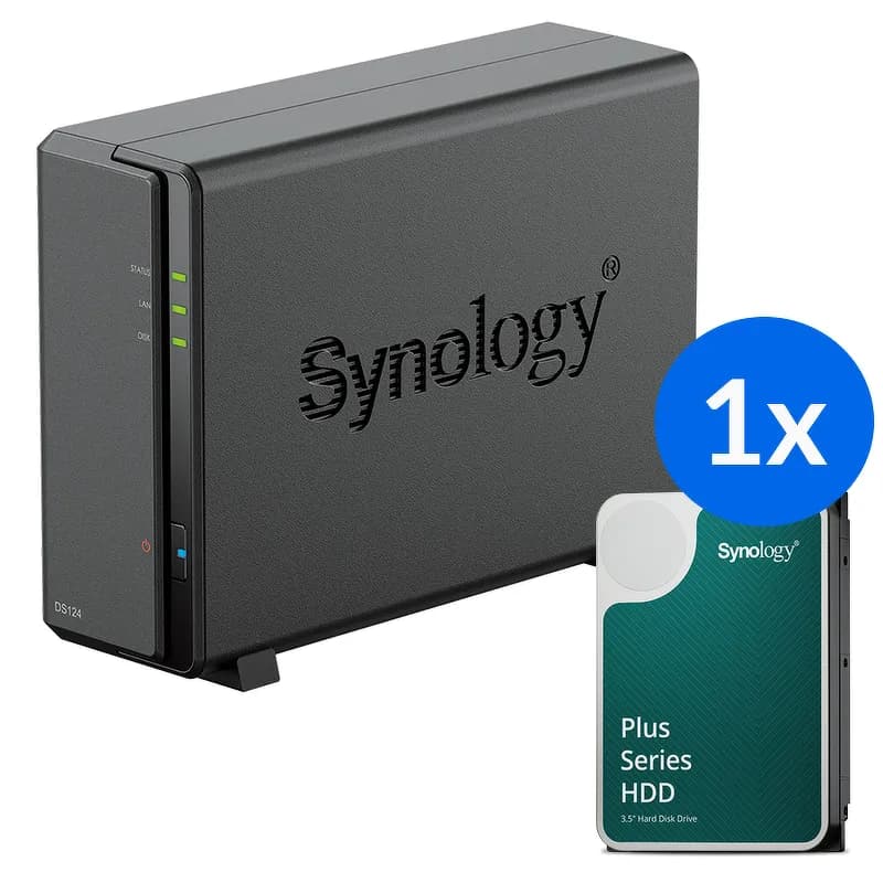 Synology DS124-20T-20-1 - serwer NAS 1-zatokowy z dyskiem 20TB