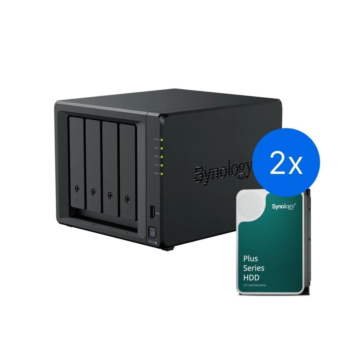 Synology DS425+ 32TB - 4-zatokowy serwer NAS z dyskami