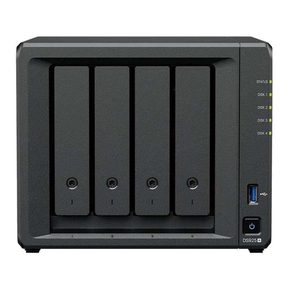 Synology DS925+ | 4-zatokowy serwer NAS, AMD Ryzen, 4GB RAM, 2x 2.5GbE RJ-45, 2x M.2 NVMe, Tower