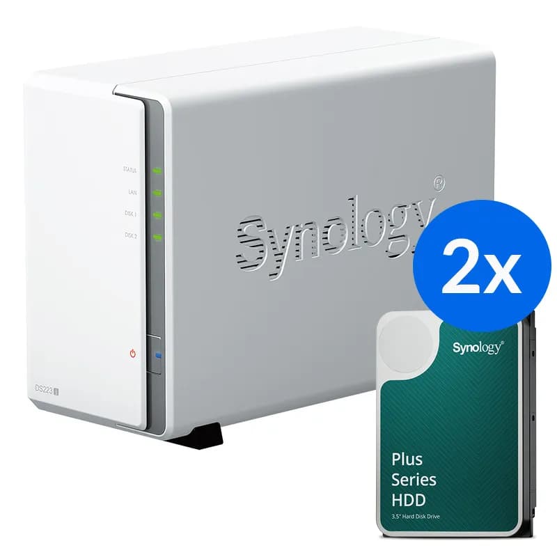 Synology DS223j-8T-00-2 - serwer NAS 2-zatokowy z dyskami 8TB