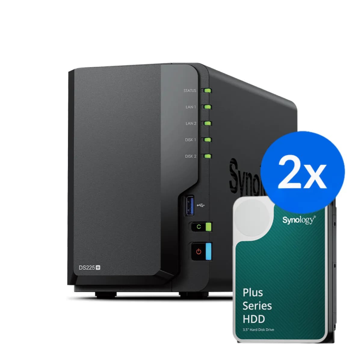 Synology DS225+ /8T - serwer NAS 2-zatokowy z dyskami 8TB