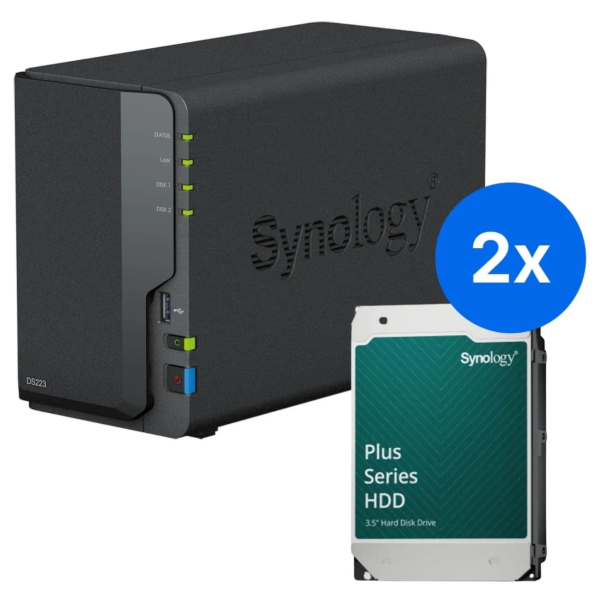 Synology DS223-40T-20-2 - serwer NAS 2-zatokowy z dyskami 40TB